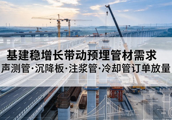 奉化基建稳增长带动预埋监测管材需求，声测管、沉降板、注浆管订单持续放量